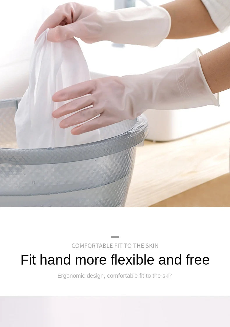 Waterproof Latex Dishwashing Gloves, Thin Household Rubber Cleaning Gloves, S, M or L