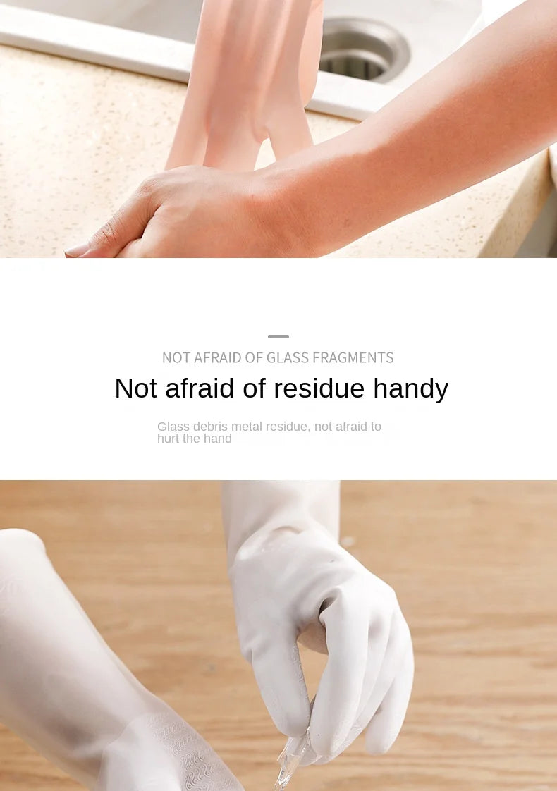 Waterproof Latex Dishwashing Gloves, Thin Household Rubber Cleaning Gloves, S, M or L