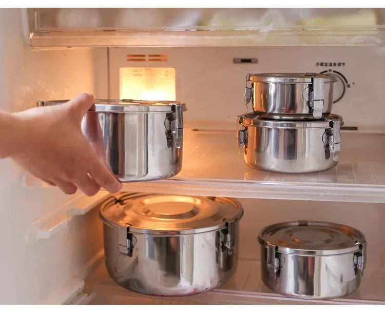 304 Stainless Steel Leak-Proof Lunch Box, Bento Box for Picnic and Work, 350 ml to 3000 ml