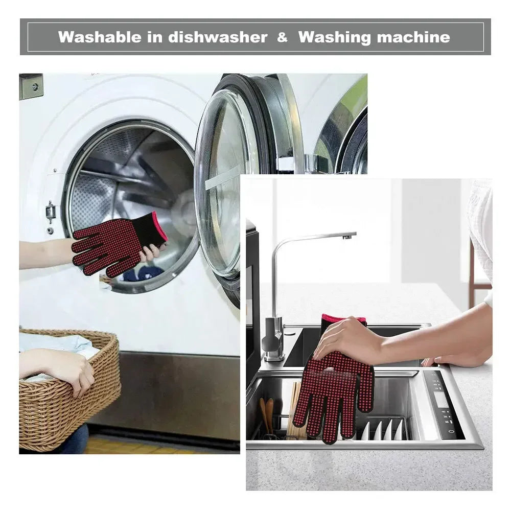 Non-Slip Kitchen and BBQ Gloves, Pair, for Cooking, Grill and Camping