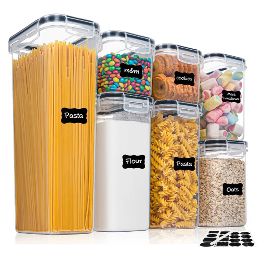 7-Piece Airtight Food Storage Container Set with Labels and Pen