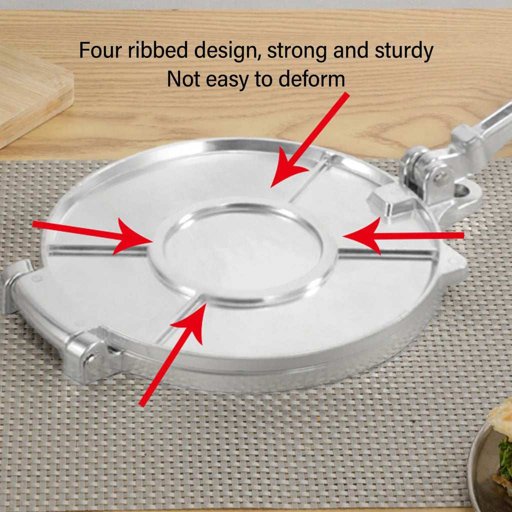 Aluminium Alloy Tortilla Press, Manual Dough Press for Tortillas, Pizza and Patties, 16 or 20 cm