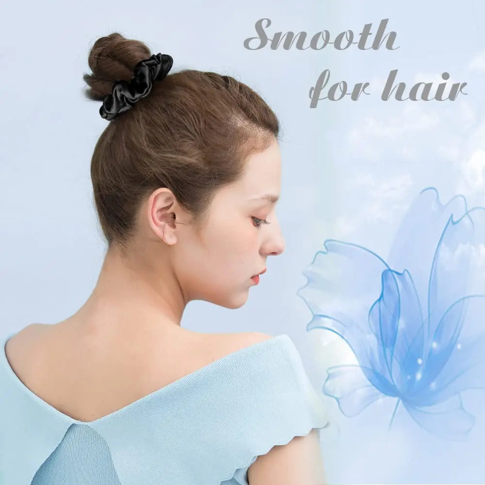 Silk Hair Scrunchies Set of 3, Widths 1cm, 2cm and 3cm