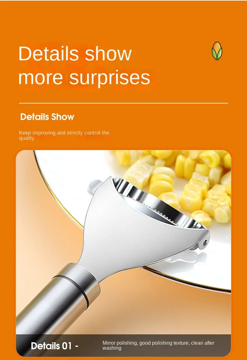 Stainless Steel Corn Stripper and Kerneler, Corn Cob Peeler Tool