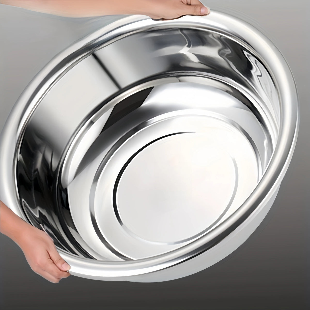 Oversized 36 cm Stainless Steel Mixing Bowl, Large Salad and Washing Bowl, 1 or 2 Pack