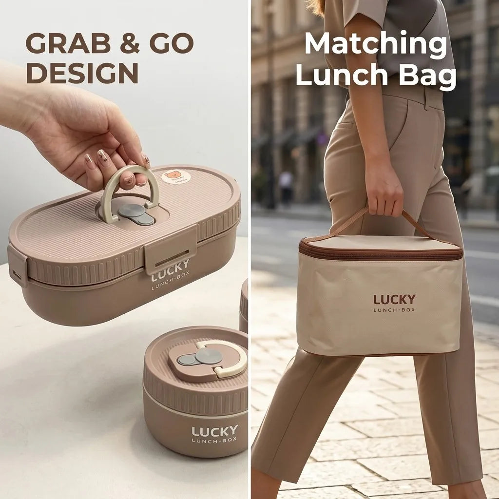 304 Stainless Steel Oval Insulated Lunch Box with Dividers, Leak-Proof, 850 to 1650 ml