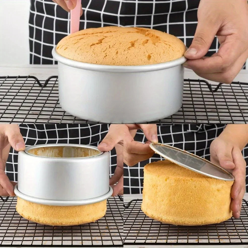 Layered Round Cake Molds with Removable Base, 4, 6 or 8 Inch
