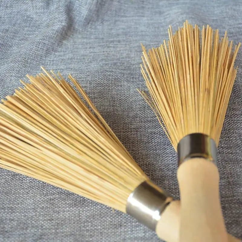 1Pc Bamboo Dish Brush Oil-Resistant, Stain-Removing Pot Scrubber Handcrafted Wooden Handle Kitchen Cleaning