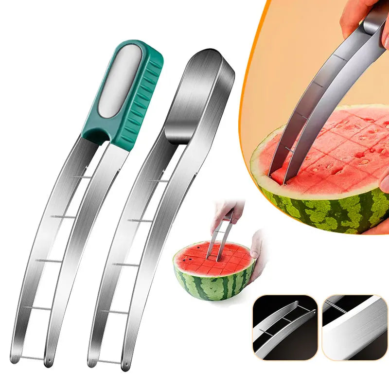Stainless Steel Watermelon Cube Cutter Slicer, Fruit Knife for Melon Salads and Platters