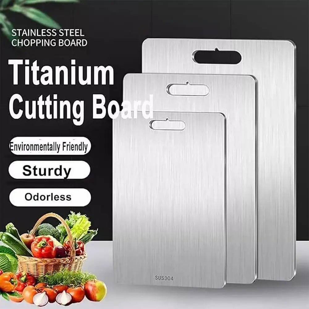 Stainless Steel Chopping Board, Double Sided, 5 Sizes