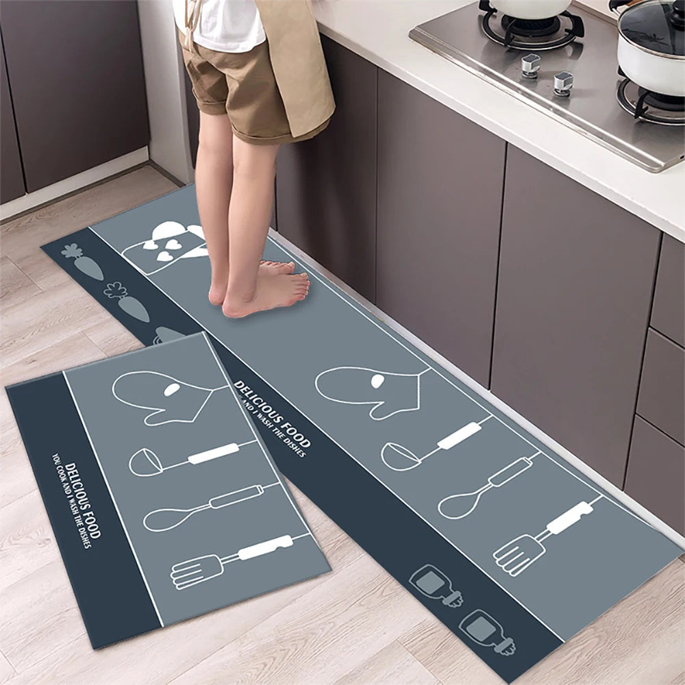 Soft Washable Kitchen Floor Mat and Runner, Anti-Slip, 40 to 160cm