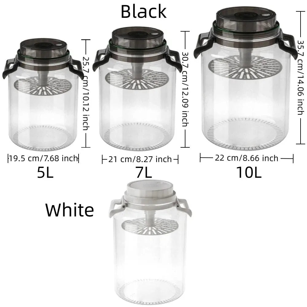 Large Capacity Pickle Jars With Lids Food Grade Sealed Airtight Storage Pitcher Leak-Proof With Handle Hermetic Food Box