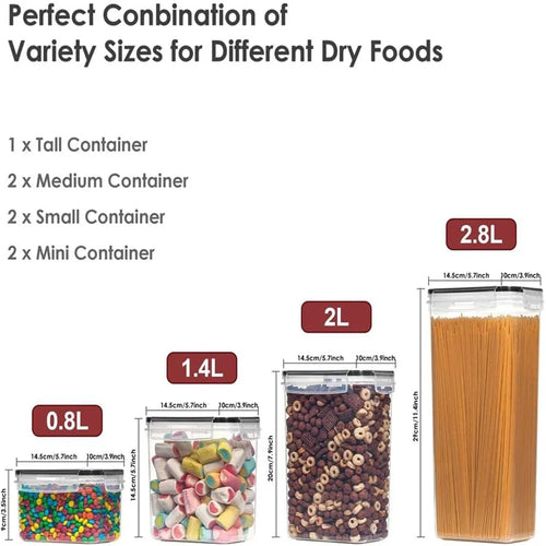 7-Piece Airtight Food Storage Container Set with Labels and Pen