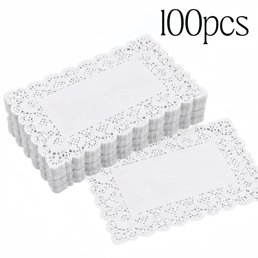 Paper Doilies, Round, Oval or Rectangular, 50 or 100 Pack