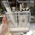 Wall-Mounted Kitchen Utensil Drying Rack and Cutlery Holder with Removable Water Tray, 3 Styles