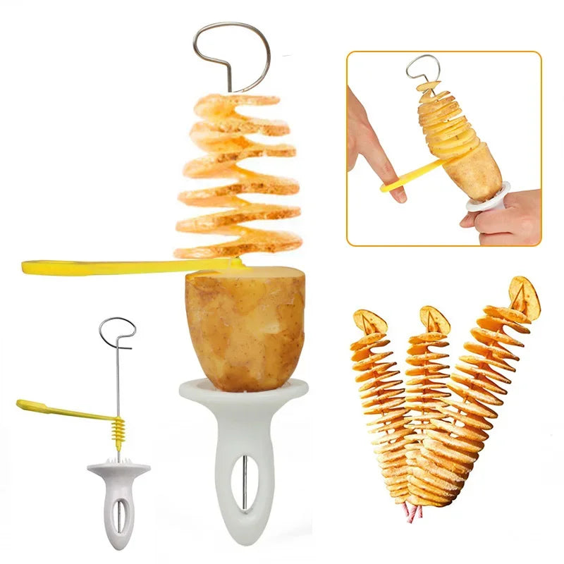 Potato Spiral Cutter Tower Maker, Vegetable Slicer Set, 1 Set, 2 in 1 or 4 in 1