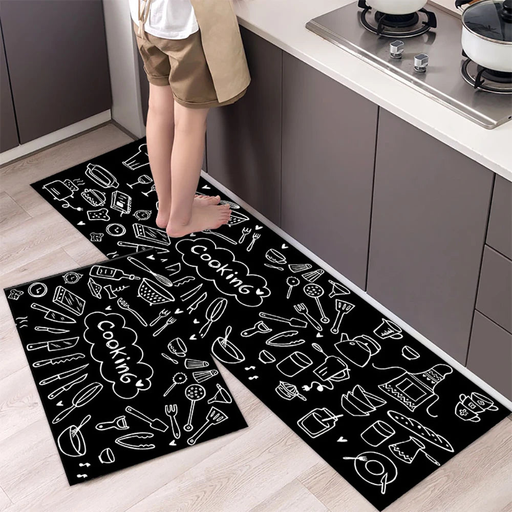 Soft Washable Kitchen Floor Mat and Runner, Anti-Slip, 40 to 160cm