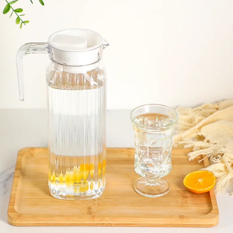1.1 L Transparent Plastic Water Jug with Lid, for Juice, Tea, Milk and Parties