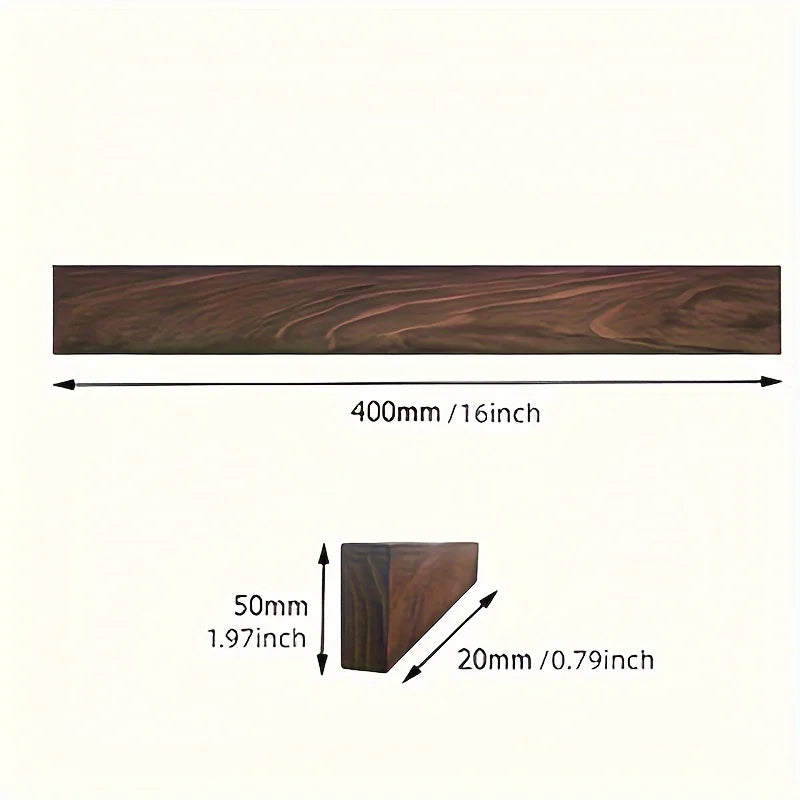 Walnut Wood Magnetic Knife Holder, 16 inch (40 cm) Wall-Mounted Knife Strip