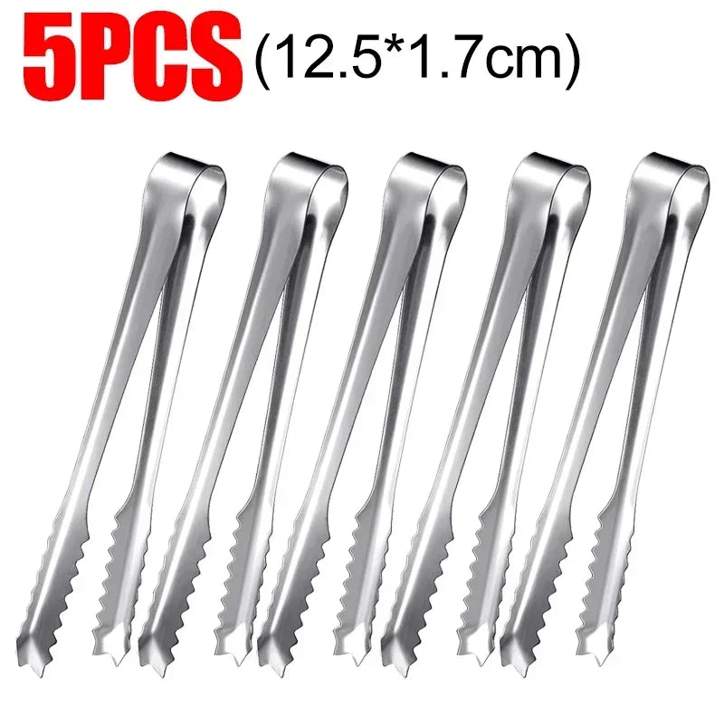 Ice Tongs Stainless Steel Bread Cake Clamps Salad Coffee Sugar Cubes Clips for Restaurant Bar Party Serving Tongs Kitchen Tools