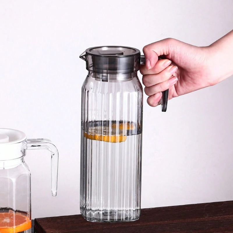 1.1 L Transparent Plastic Water Jug with Lid, for Juice, Tea, Milk and Parties