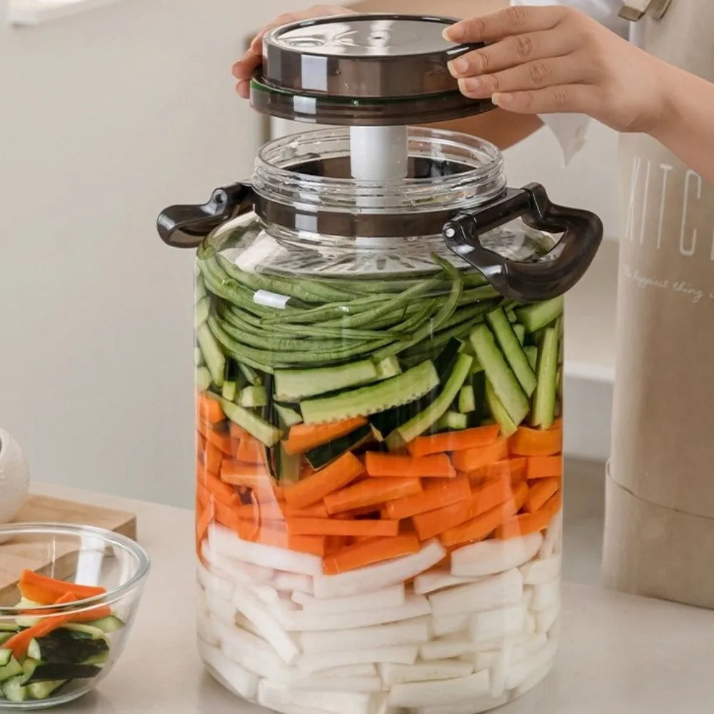 Large Capacity Pickle Jars With Lids Food Grade Sealed Airtight Storage Pitcher Leak-Proof With Handle Hermetic Food Box