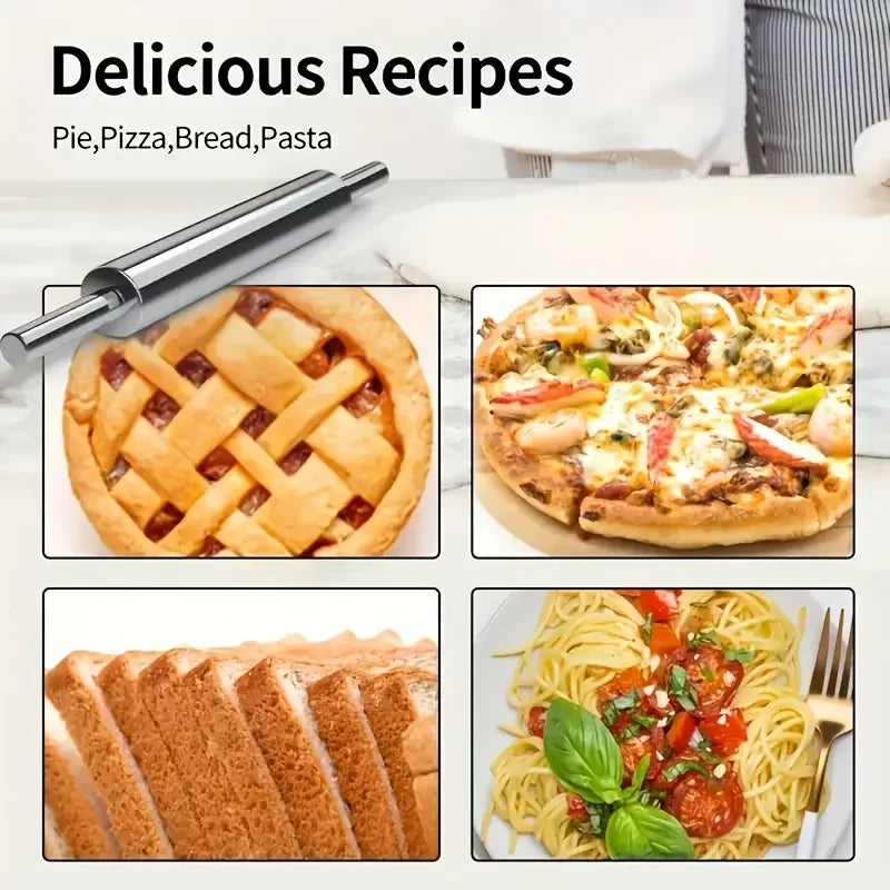 Stainless Steel Rolling Pin, Non-Stick Surface, 2 Sizes