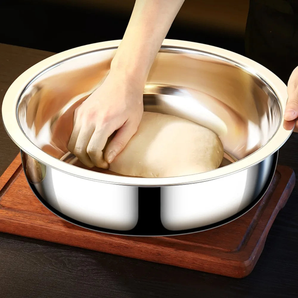 Oversized 36 cm Stainless Steel Mixing Bowl, Large Salad and Washing Bowl, 1 or 2 Pack