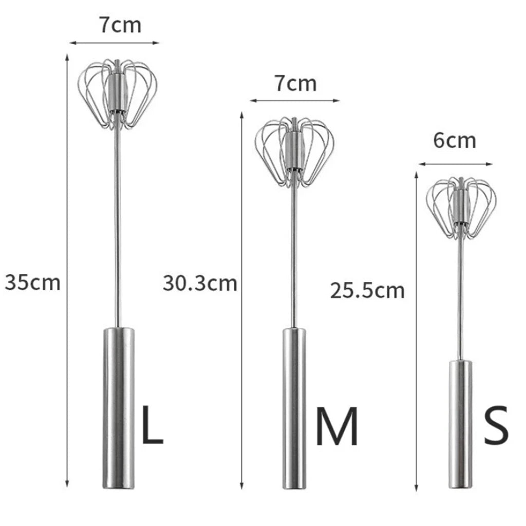 Semi-Automatic Stainless Steel Hand Whisk, Push Action