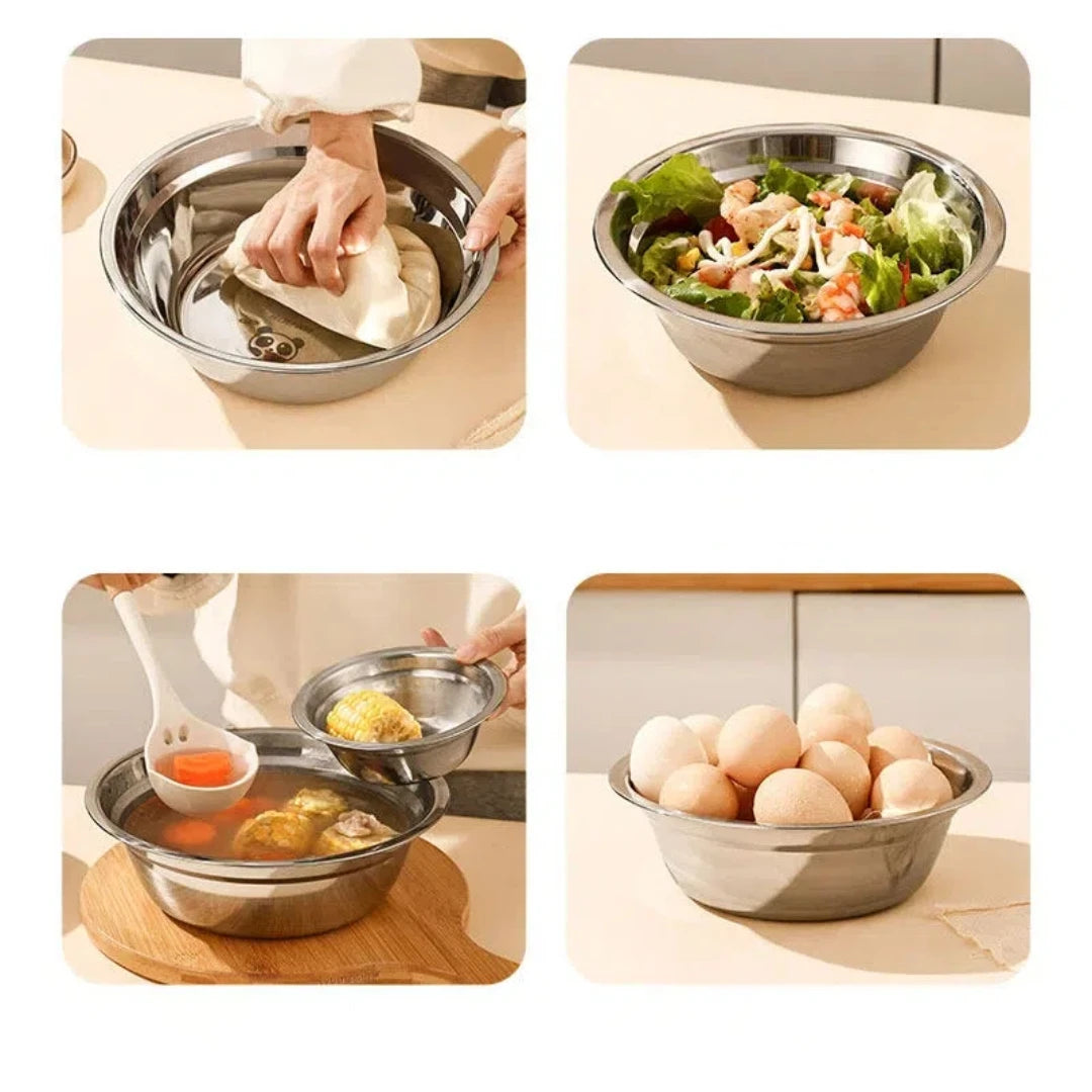304 Stainless Steel Mixing Bowl, 14 to 26cm