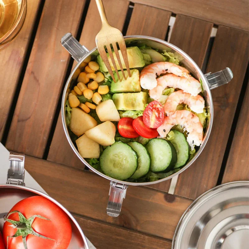 304 Stainless Steel Leak-Proof Lunch Box, Bento Box for Picnic and Work, 350 ml to 3000 ml