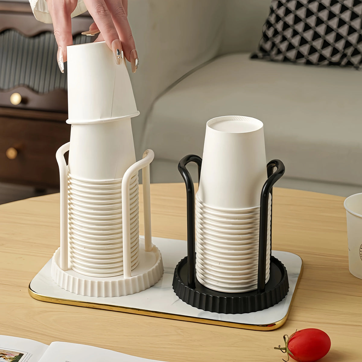 Paper Cup Holder and Dispenser for Kitchen Worktop