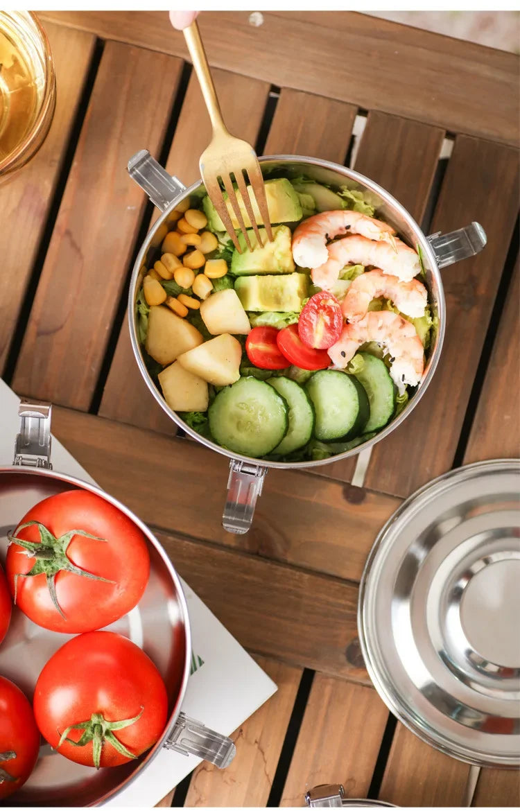 304 Stainless Steel Leak-Proof Lunch Box, Bento Box for Picnic and Work, 350 ml to 3000 ml