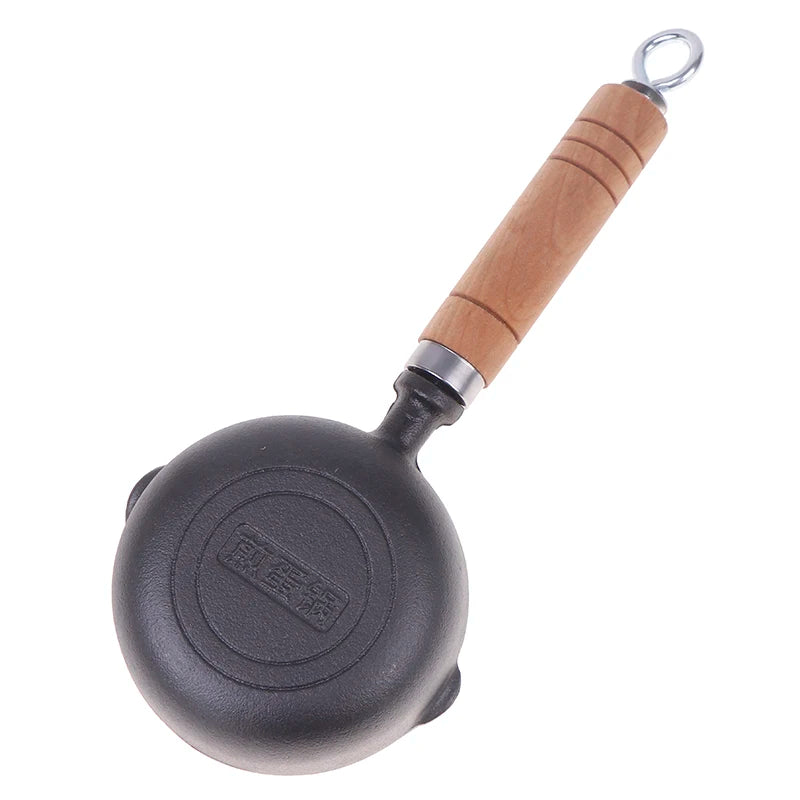 12 cm Cast Iron Mini Frying Pan with Pour Spout, for Eggs, Butter and Milk
