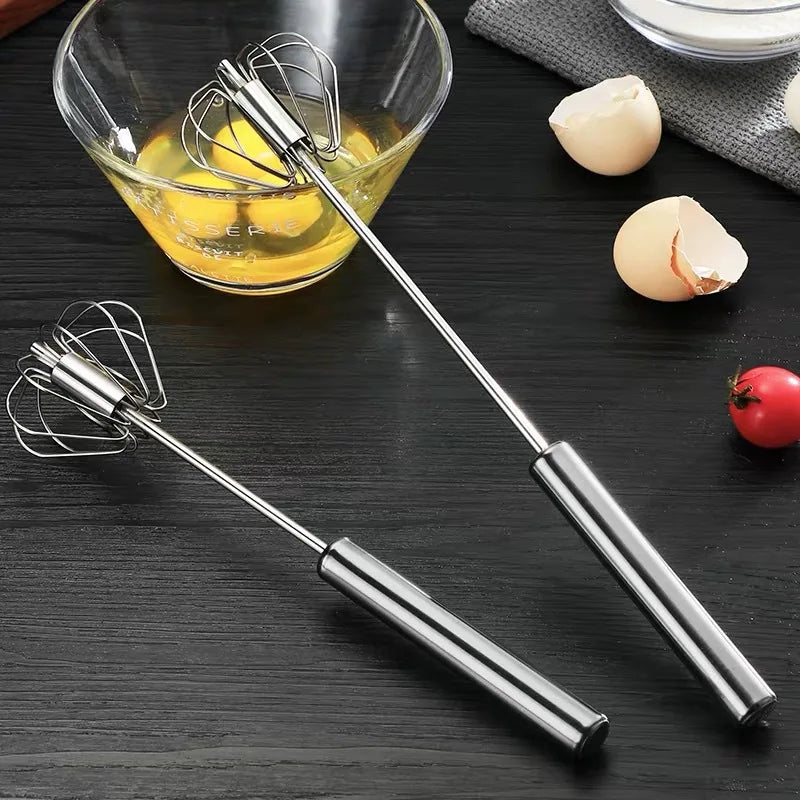 Semi-Automatic Stainless Steel Hand Whisk, Push Action