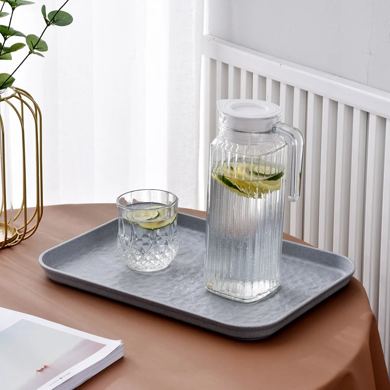 1.1 L Transparent Plastic Water Jug with Lid, for Juice, Tea, Milk and Parties