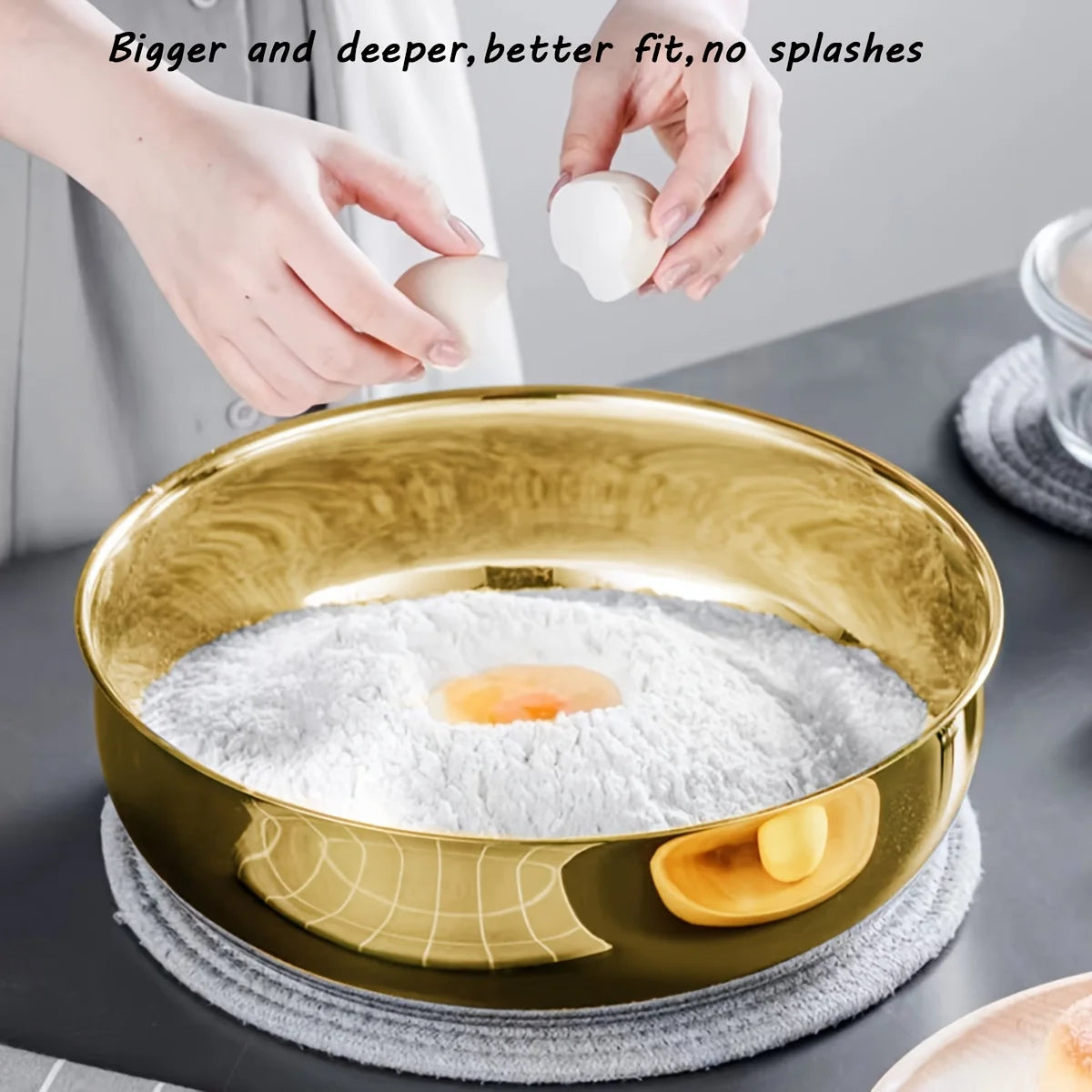 Gold Stainless Steel Mixing Bowl, 316 Grade