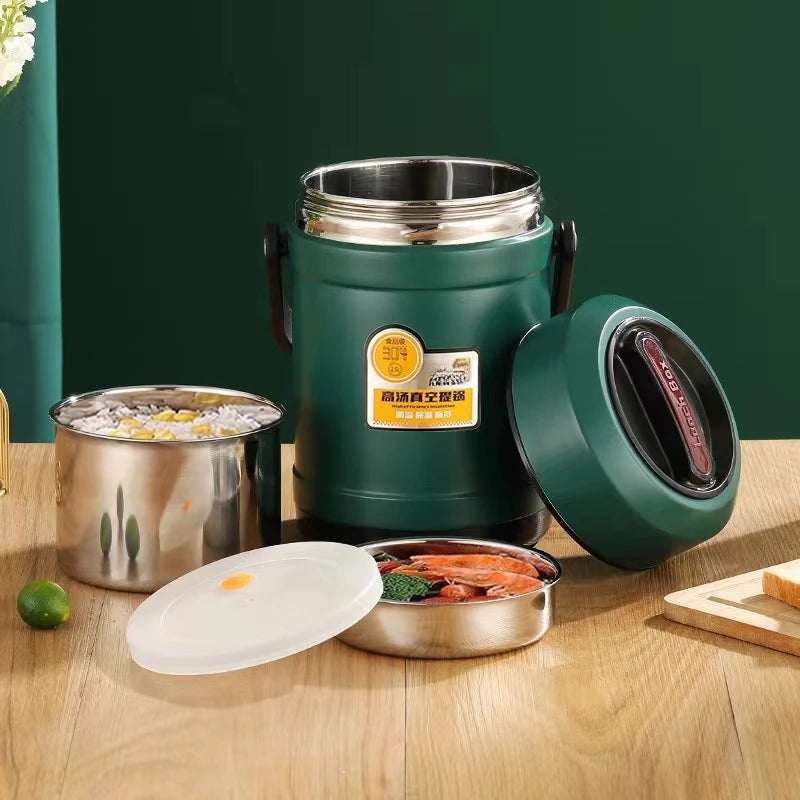 Stainless Steel Insulated Lunch Box, 3 Tier Bento Food Carrier, 1.5 L, 2 L or 2.5 L
