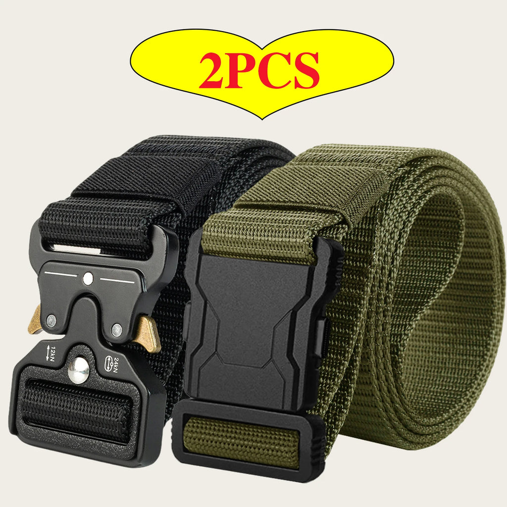 Nylon Web Belt with Quick-Release Buckle, 2 Pack