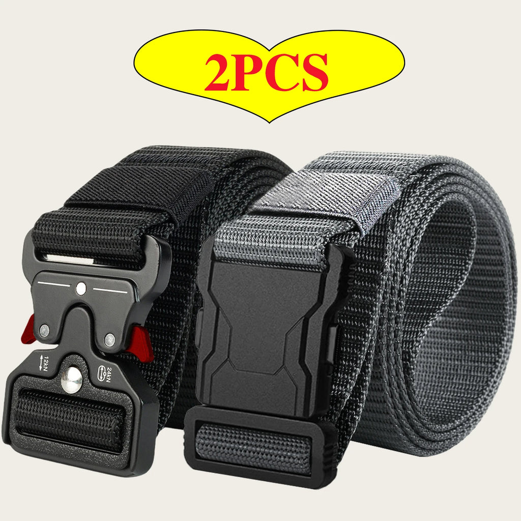Nylon Web Belt with Quick-Release Buckle, 2 Pack