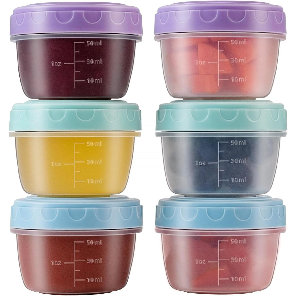 Mini Sauce Containers with Lids, 2.7oz, 1 to 6 Pack