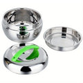 Insulated Stainless Steel Apple Lunch Box with Partition and Lid, 0.8, 1 or 1.3 L