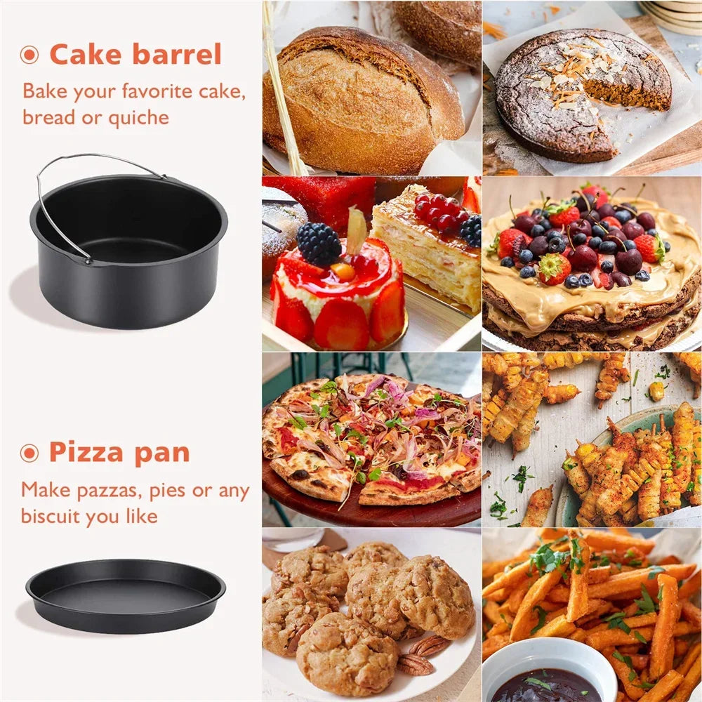 Round Nonstick Cake Mould Pan with Handles, 6, 7 or 8 Inch, for Oven and Air Fryer
