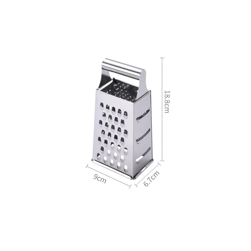 Stainless Steel 4 Sided Box Grater, Cheese and Vegetable Slicer, 6, 8 or 9 Inch