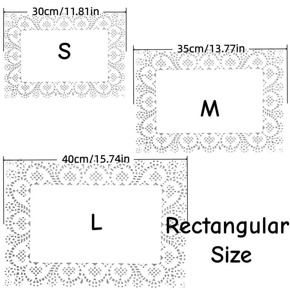 Paper Doilies, Round, Oval or Rectangular, 50 or 100 Pack