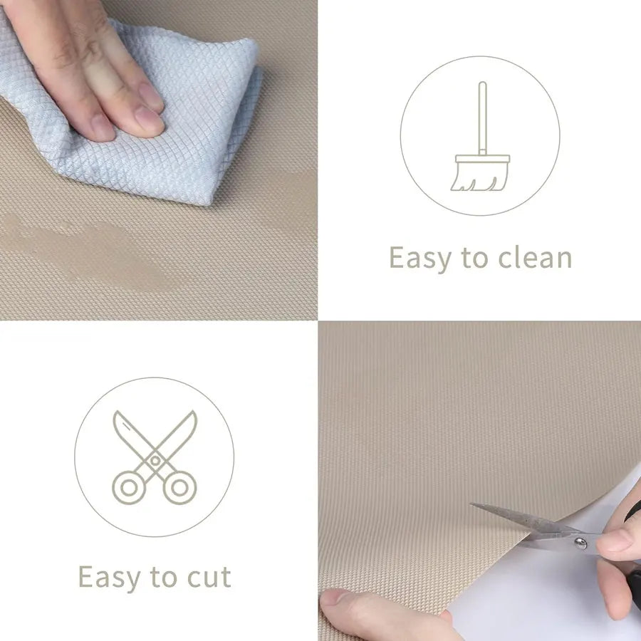 Non-Slip EVA Drawer and Shelf Liner, Cuttable Non-Adhesive Mat, 7 Sizes