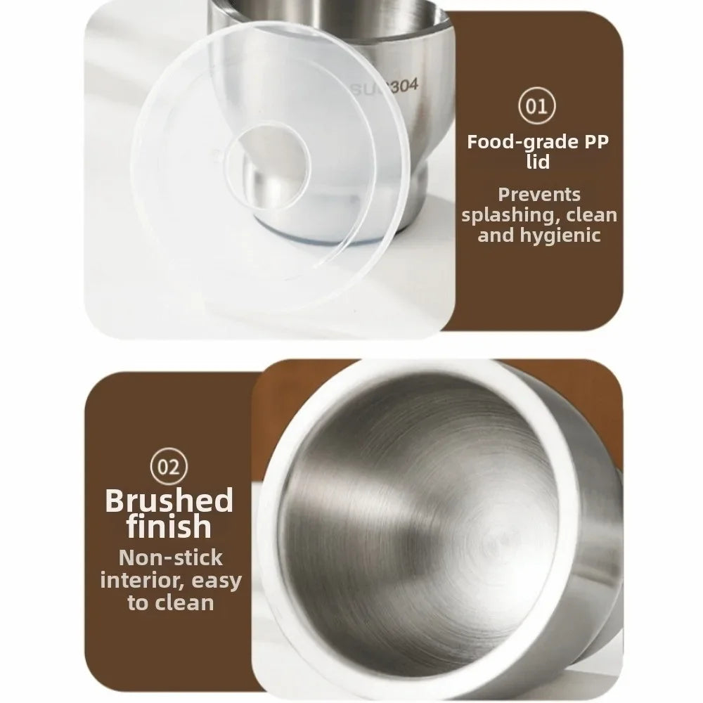 304 Stainless Steel Garlic Masher and Spice Mortar with Pestle