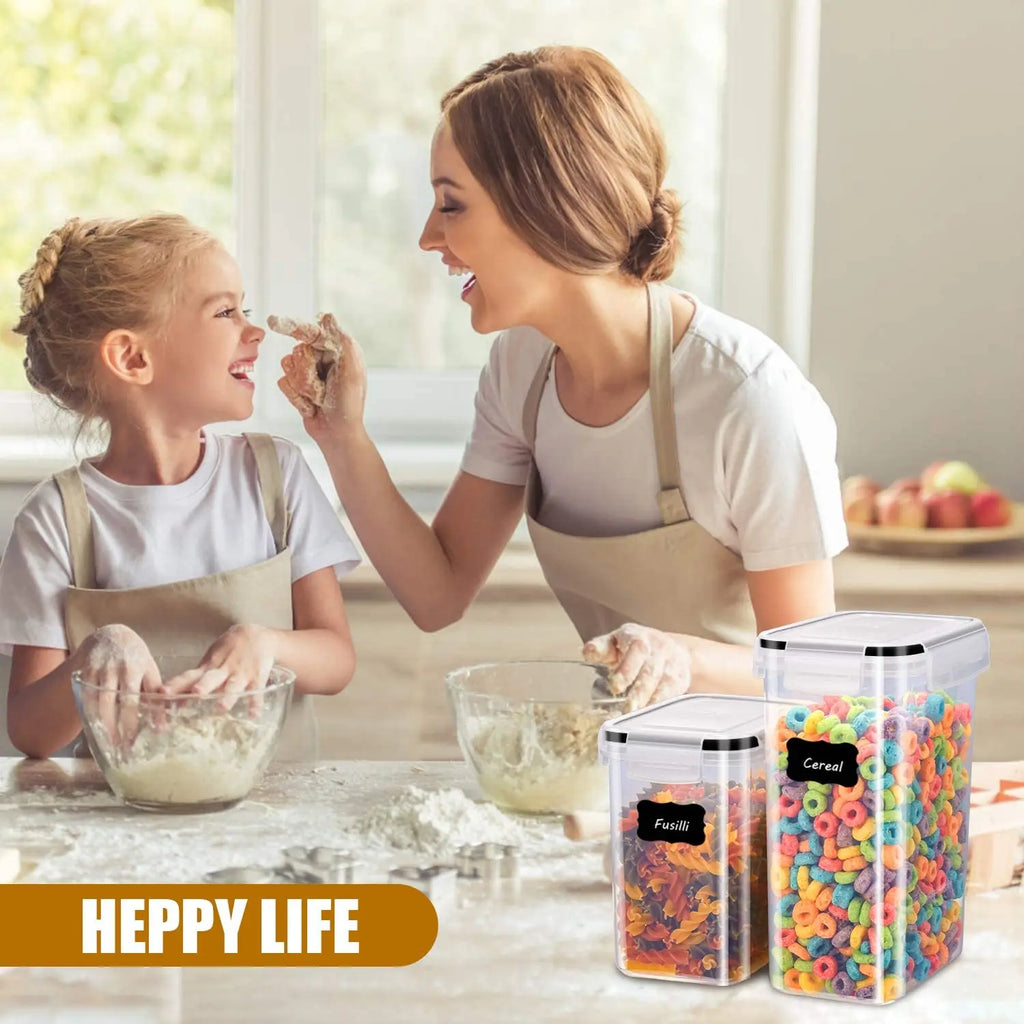 7-Piece Airtight Food Storage Container Set with Labels and Pen