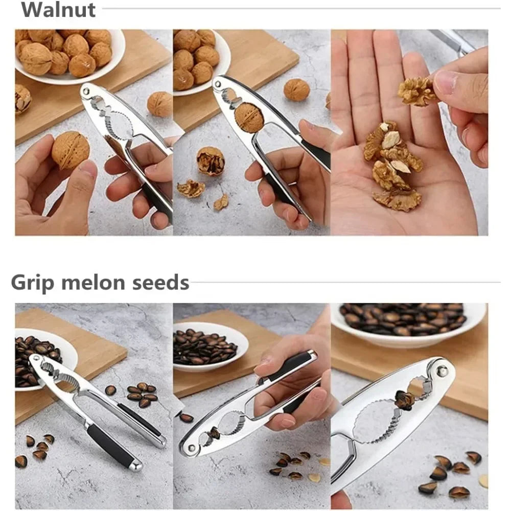 Multi-Function Stainless Steel Nut Cracker Clip for Walnut, Pecan and Hazelnut