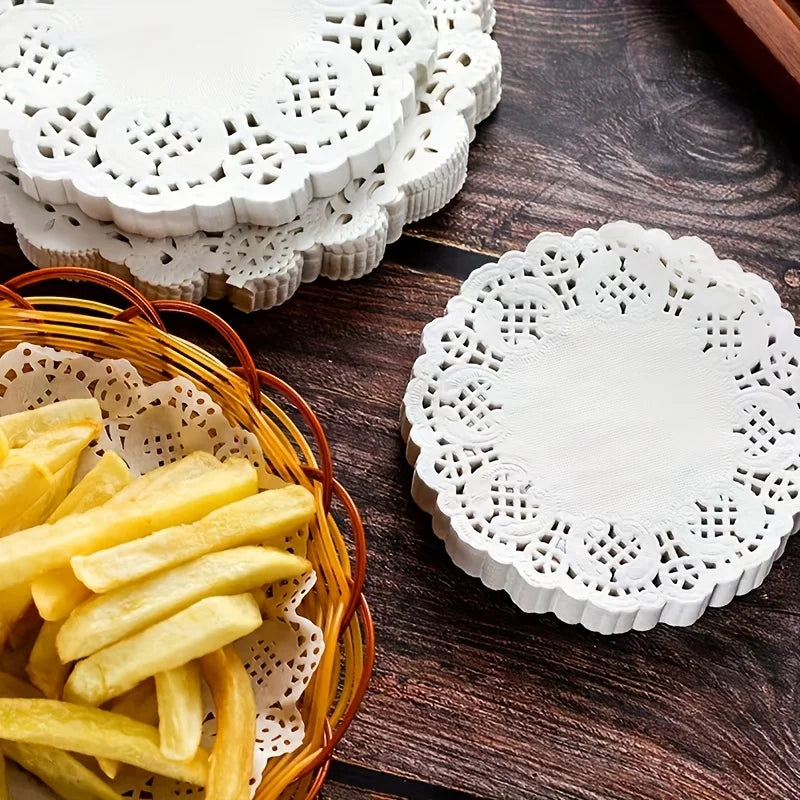 Paper Doilies, Round, Oval or Rectangular, 50 or 100 Pack